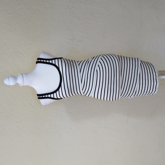 Bailey 44 Dresses & Skirts - Bailey 44 White Black Striped Ribbed Tiered Tank Mini Dress Size XS